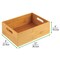 mDesign Wood Bamboo Pantry Storage Bin Container, Handles, 8 Pack